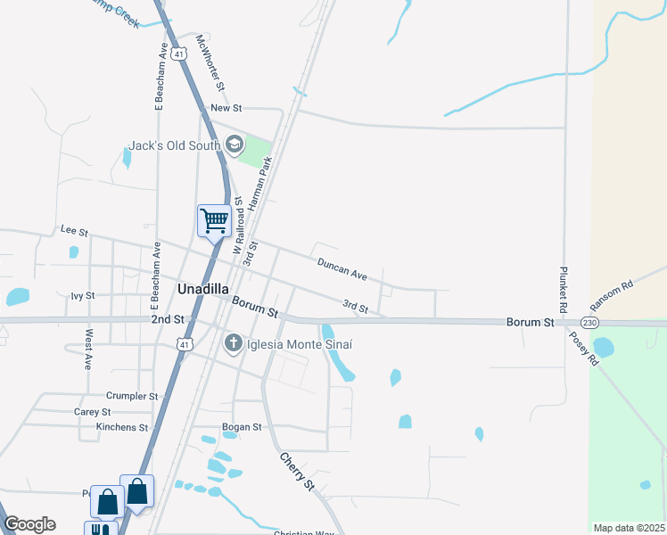 map of restaurants, bars, coffee shops, grocery stores, and more near 543 Duncan Avenue in Unadilla