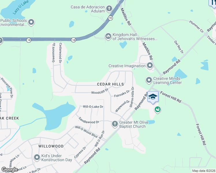 map of restaurants, bars, coffee shops, grocery stores, and more near 296 Woodcliff Drive in Jackson