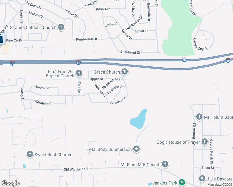 map of restaurants, bars, coffee shops, grocery stores, and more near 521 Tammy Drive in Pearl