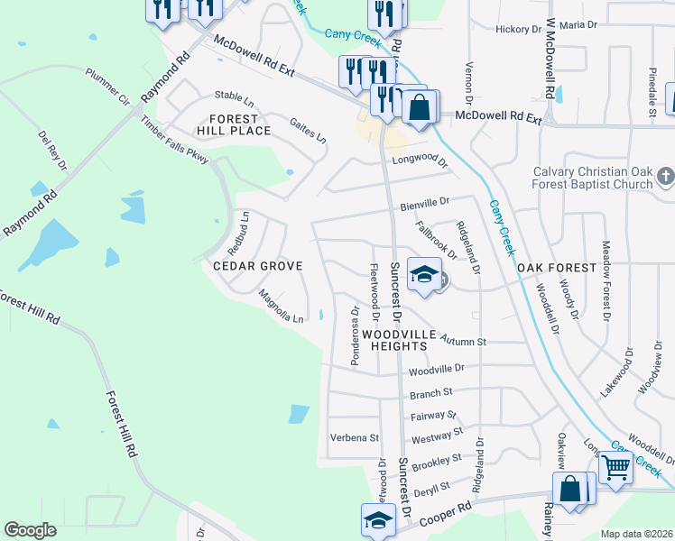 map of restaurants, bars, coffee shops, grocery stores, and more near 3054 Bienville Drive in Jackson