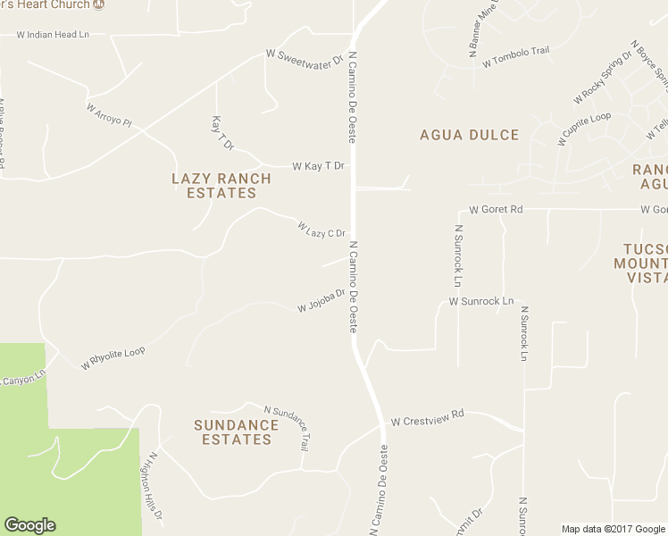 map of restaurants, bars, coffee shops, grocery stores, and more near 3063 North Camino De Oeste in Tucson