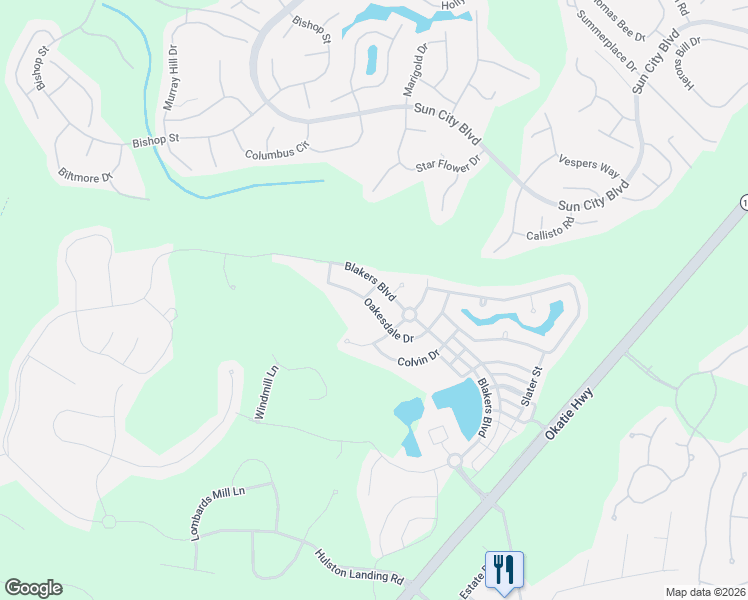 map of restaurants, bars, coffee shops, grocery stores, and more near 137 Oakesdale Drive in Bluffton
