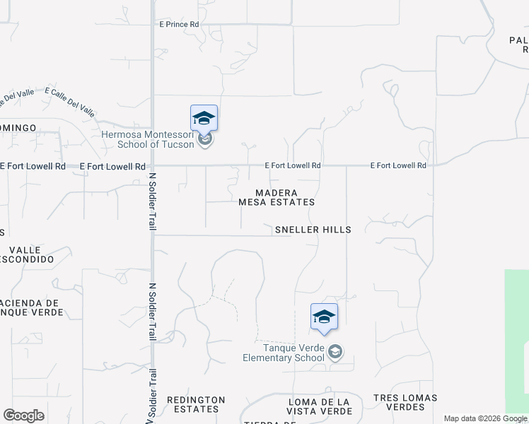 map of restaurants, bars, coffee shops, grocery stores, and more near 3085 North Madera Mesa Place in Tucson