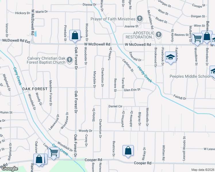 map of restaurants, bars, coffee shops, grocery stores, and more near 2862 Teresa Drive in Jackson