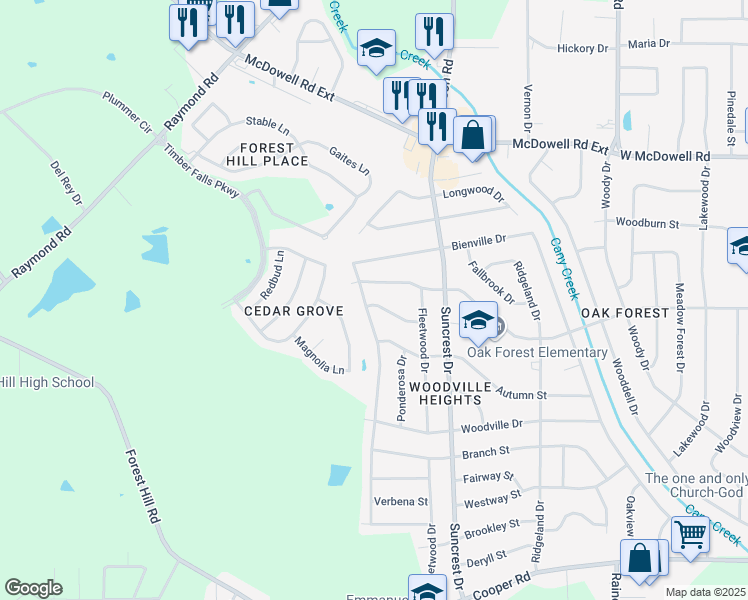 map of restaurants, bars, coffee shops, grocery stores, and more near 3054 Bienville Drive in Jackson