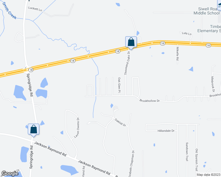 map of restaurants, bars, coffee shops, grocery stores, and more near 1313 Whispering Oaks Cove in Jackson