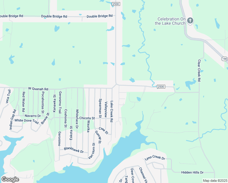 map of restaurants, bars, coffee shops, grocery stores, and more near 104 Lake Creek Road in Mabank