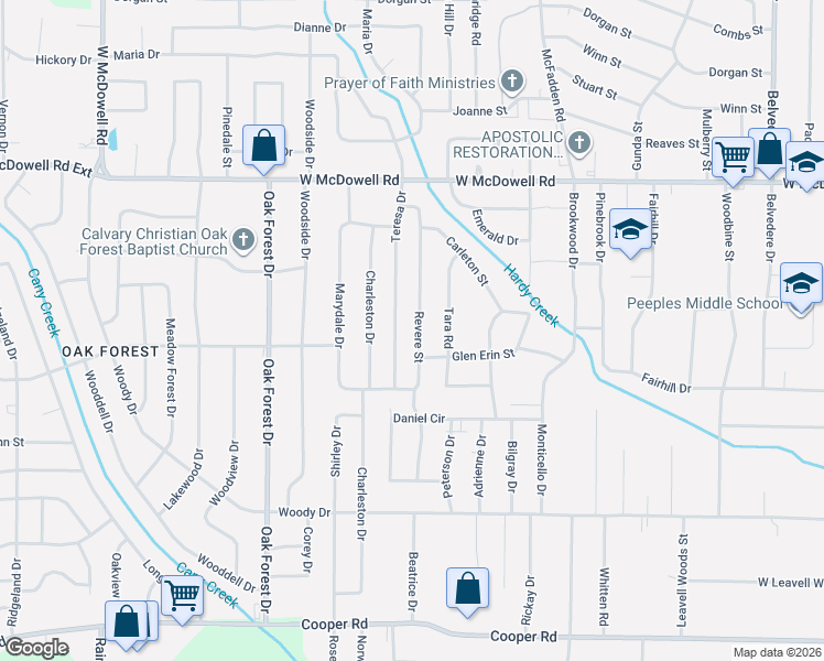 map of restaurants, bars, coffee shops, grocery stores, and more near 2862 Teresa Drive in Jackson