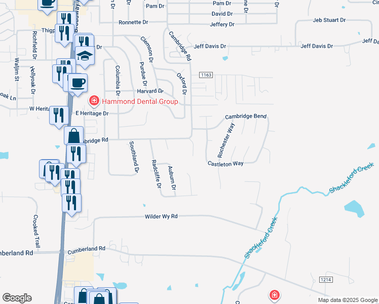 map of restaurants, bars, coffee shops, grocery stores, and more near 8449 Wilken Plaza in Tyler
