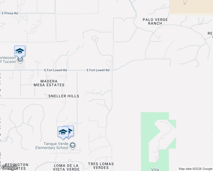 map of restaurants, bars, coffee shops, grocery stores, and more near 12591 East Sonoran Ridge Drive in Tucson