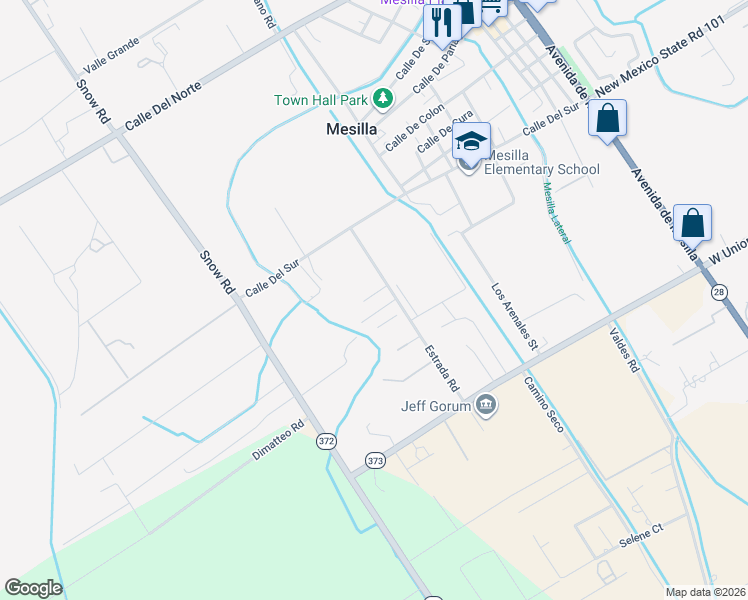 map of restaurants, bars, coffee shops, grocery stores, and more near 3070 Estrada Road in Las Cruces