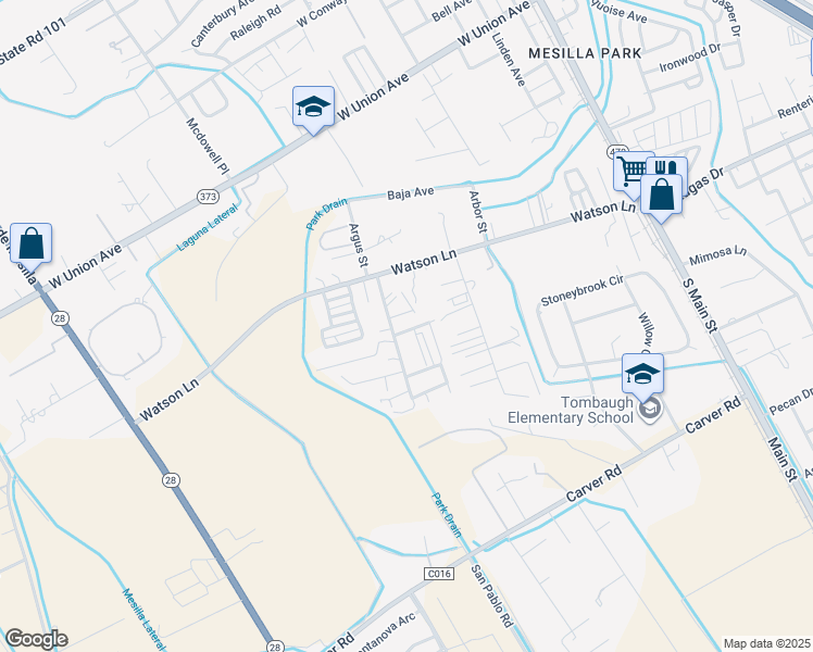 map of restaurants, bars, coffee shops, grocery stores, and more near 3931-3979 Calle De Las Margaritas in Las Cruces