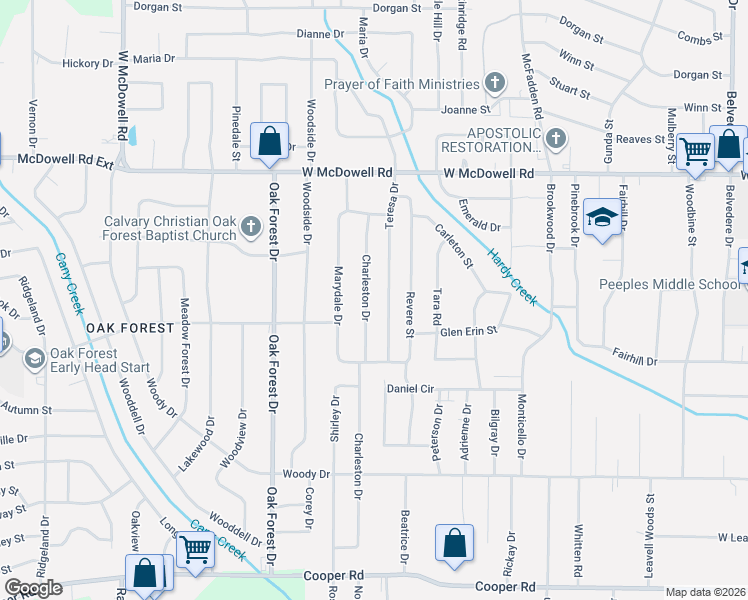 map of restaurants, bars, coffee shops, grocery stores, and more near 2871 Charleston Drive in Jackson