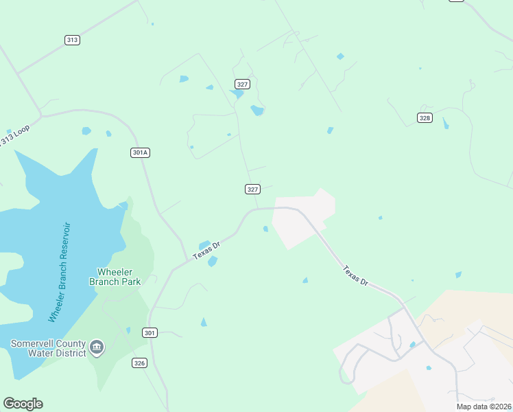 map of restaurants, bars, coffee shops, grocery stores, and more near 2801 County Road 301 in Glen Rose