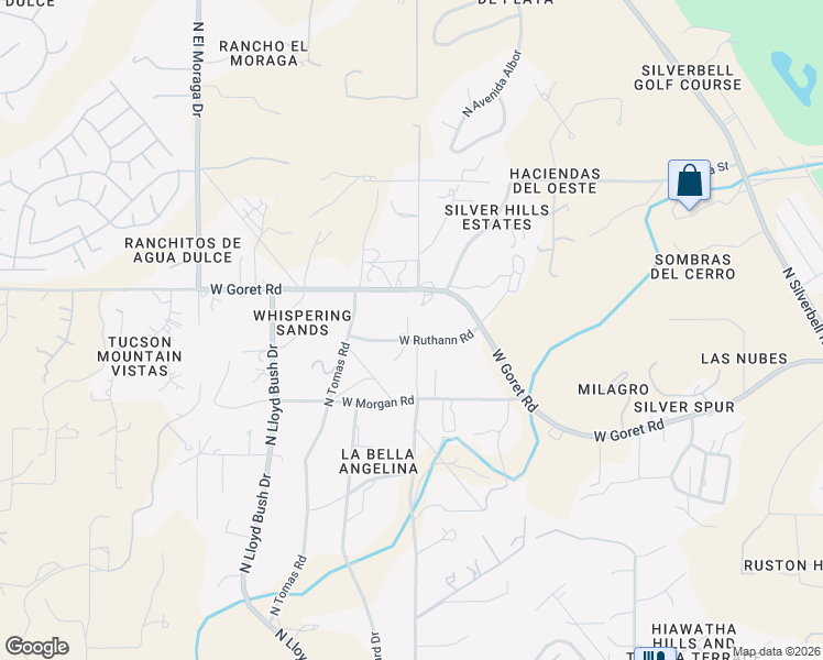 map of restaurants, bars, coffee shops, grocery stores, and more near 3350 West Ruthann Road in Tucson