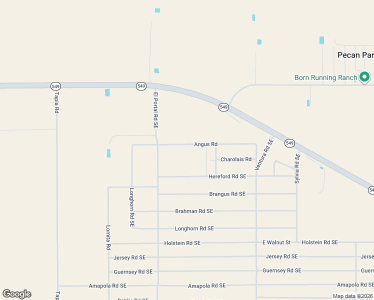 map of restaurants, bars, coffee shops, grocery stores, and more near Angus Road in Deming