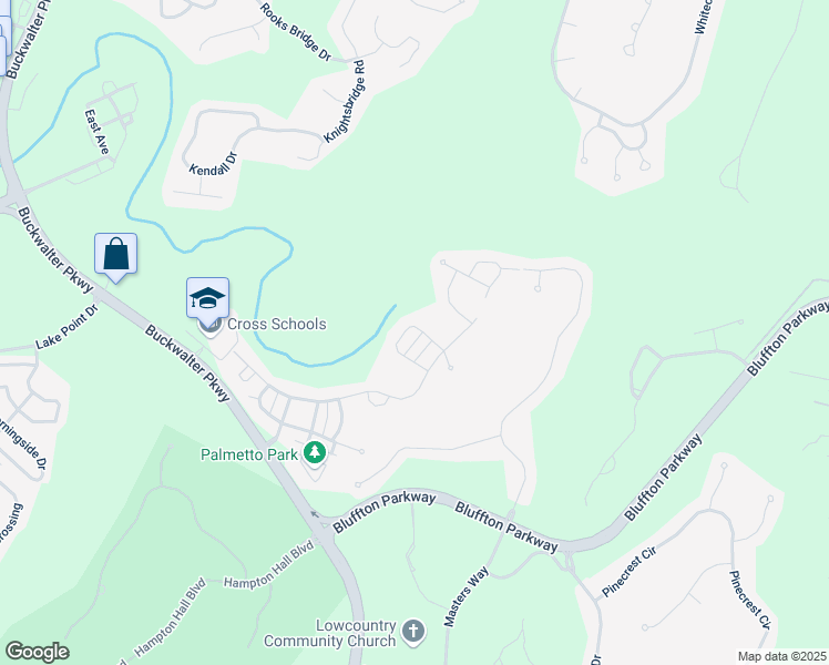 map of restaurants, bars, coffee shops, grocery stores, and more near 36 Independence Place in Bluffton