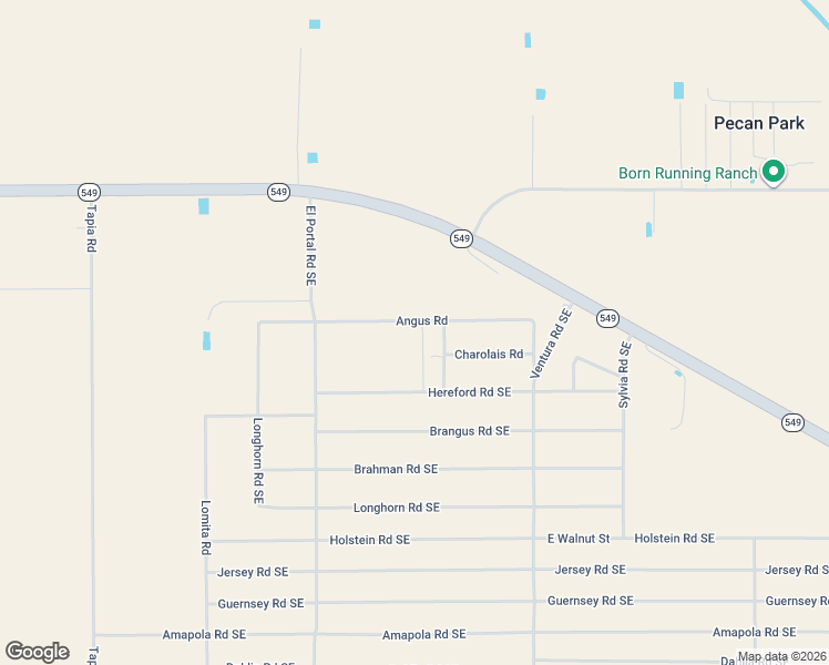 map of restaurants, bars, coffee shops, grocery stores, and more near Angus Road in Deming