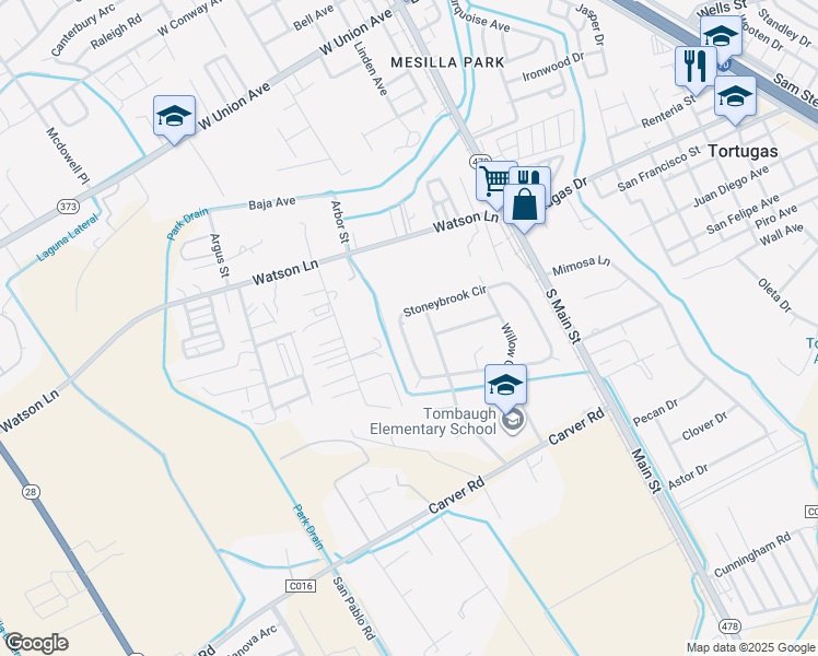 map of restaurants, bars, coffee shops, grocery stores, and more near 3884 Stoney Brook Circle in Las Cruces