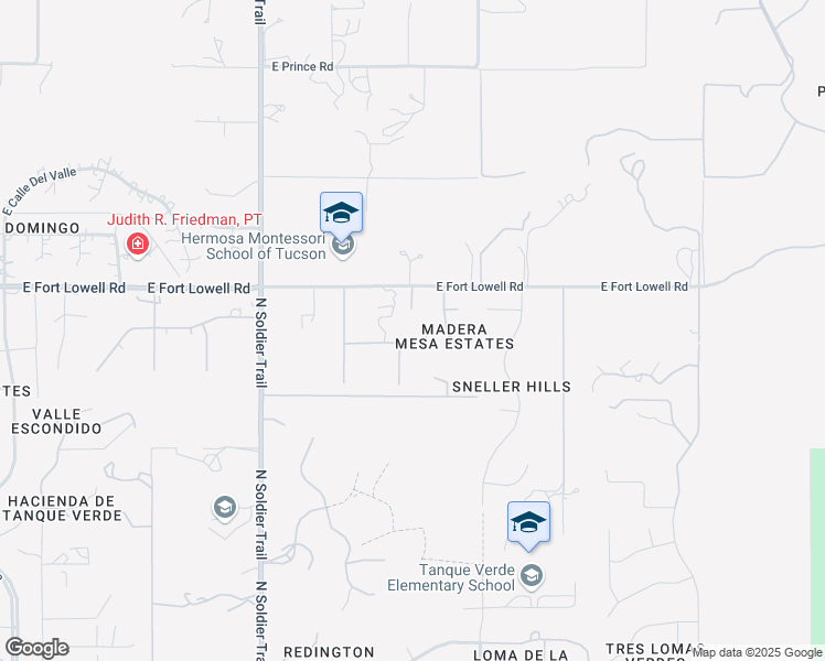 map of restaurants, bars, coffee shops, grocery stores, and more near 3085 North Madera Mesa Place in Tucson
