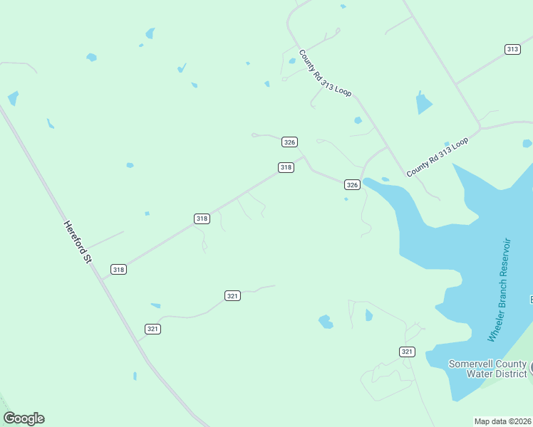 map of restaurants, bars, coffee shops, grocery stores, and more near 1590 County Road 318 in Glen Rose