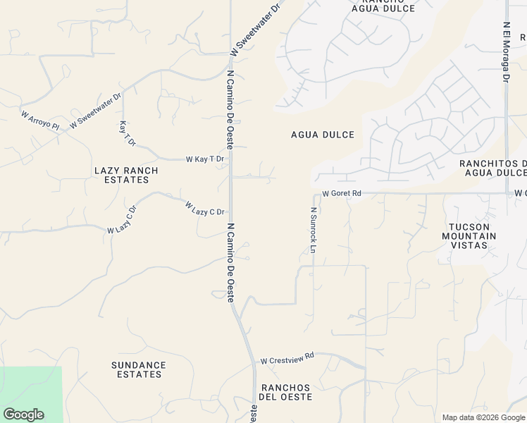 map of restaurants, bars, coffee shops, grocery stores, and more near 3120 North Camino De Oeste in Tucson