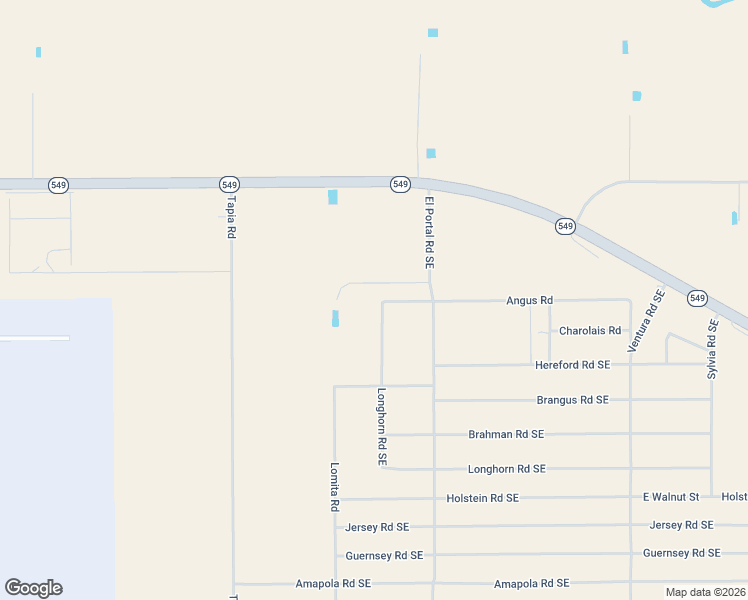 map of restaurants, bars, coffee shops, grocery stores, and more near El Gordo Road Southeast in Deming