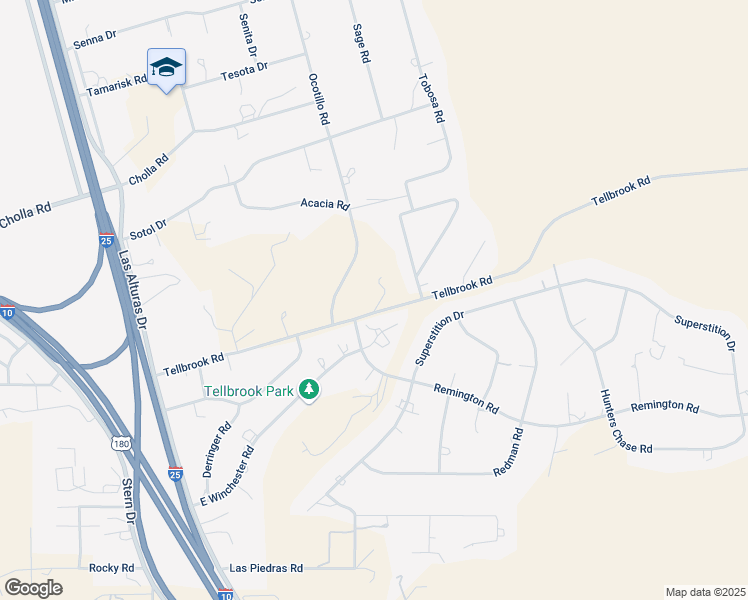 map of restaurants, bars, coffee shops, grocery stores, and more near 5135 Acacia Road in Las Cruces