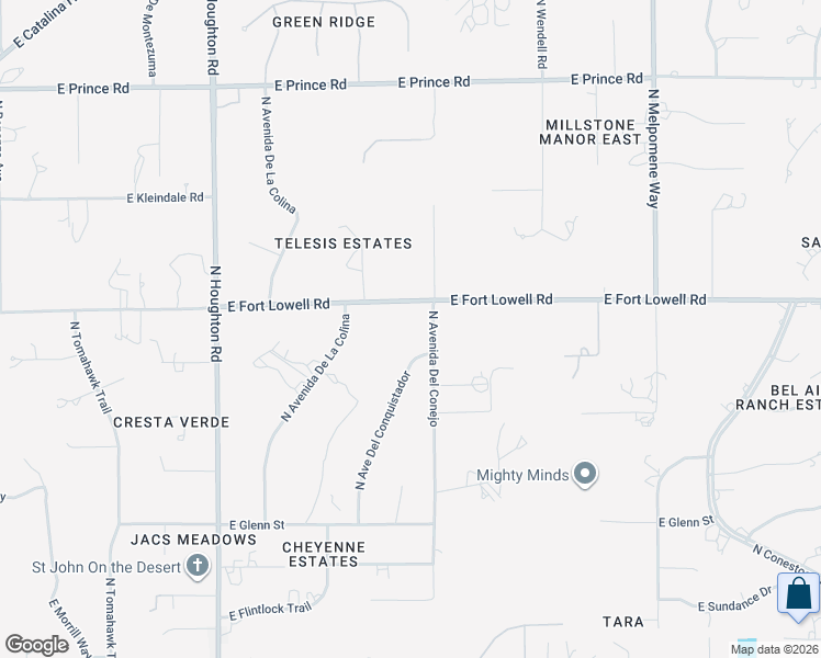 map of restaurants, bars, coffee shops, grocery stores, and more near 3115 North Avenue Del Conquistador in Tucson
