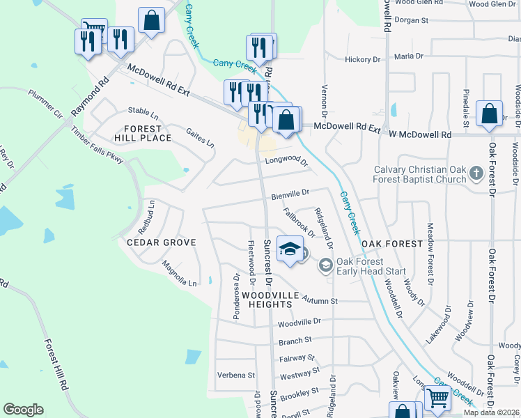 map of restaurants, bars, coffee shops, grocery stores, and more near 2937 Suncrest Drive in Jackson