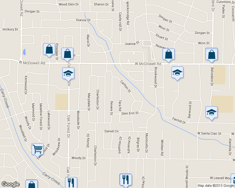map of restaurants, bars, coffee shops, grocery stores, and more near 2821 Tara Rd in Jackson