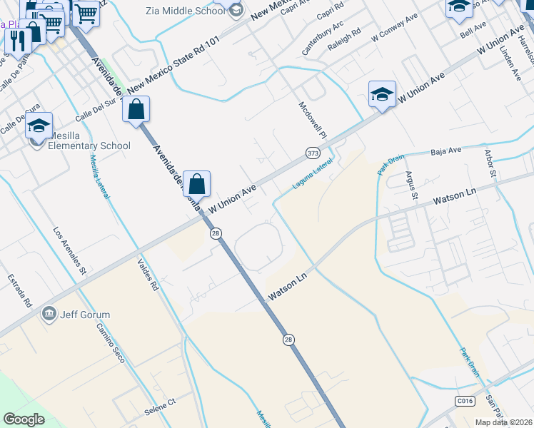 map of restaurants, bars, coffee shops, grocery stores, and more near 1950 Tapestry Circle in Las Cruces