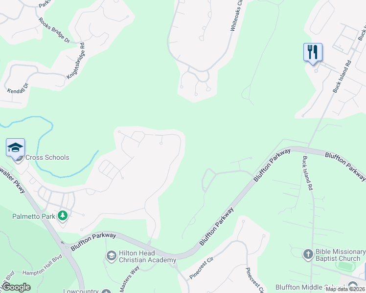 map of restaurants, bars, coffee shops, grocery stores, and more near 82 Trotting Hill Lane in Bluffton