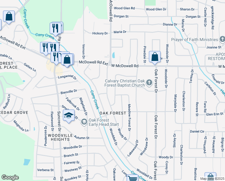 map of restaurants, bars, coffee shops, grocery stores, and more near 2923 Kentwood Drive in Jackson
