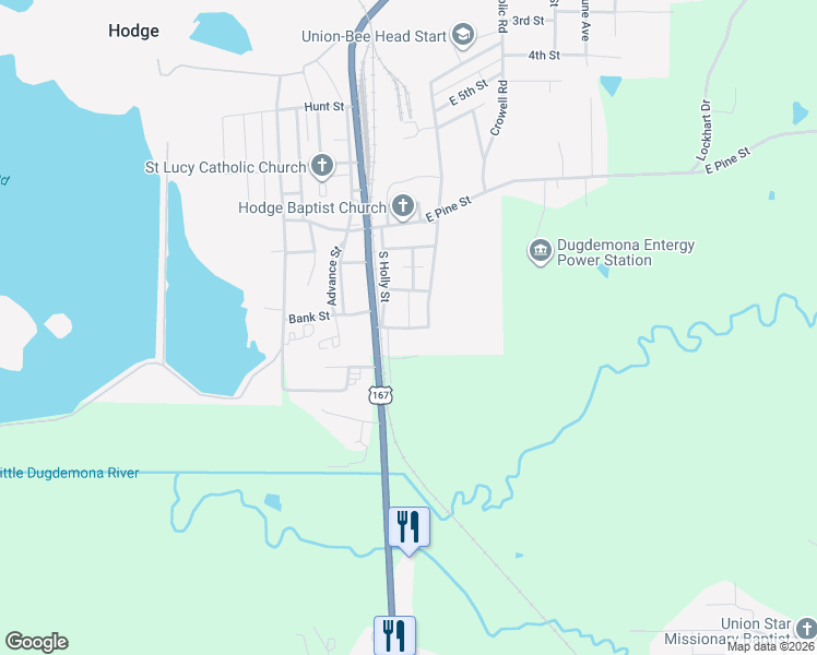 map of restaurants, bars, coffee shops, grocery stores, and more near 849 Ash Street in Jonesboro