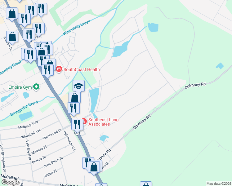 map of restaurants, bars, coffee shops, grocery stores, and more near 104 Willowpeg Road in Rincon