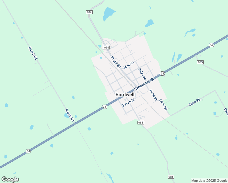 map of restaurants, bars, coffee shops, grocery stores, and more near 500 Waxahachie Avenue in Ennis