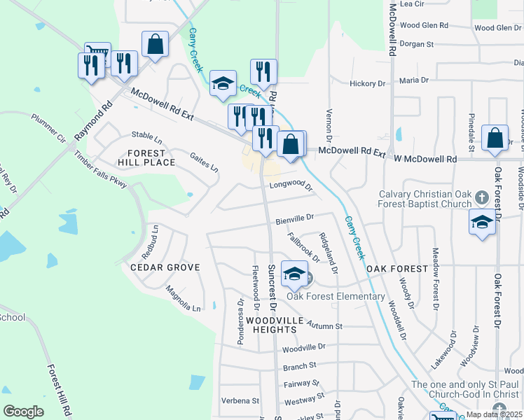 map of restaurants, bars, coffee shops, grocery stores, and more near 2925 Suncrest Drive in Jackson