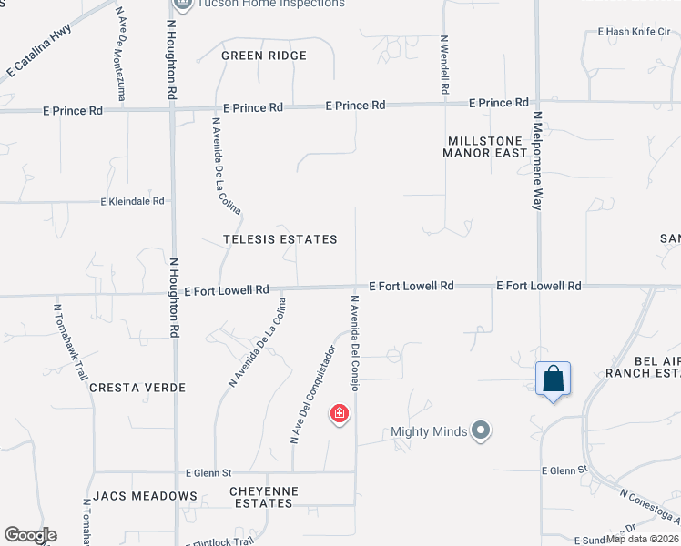 map of restaurants, bars, coffee shops, grocery stores, and more near 10663 East Fort Lowell Road in Tucson