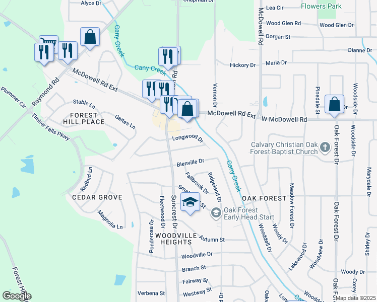 map of restaurants, bars, coffee shops, grocery stores, and more near 1843 Teakwood Drive in Jackson