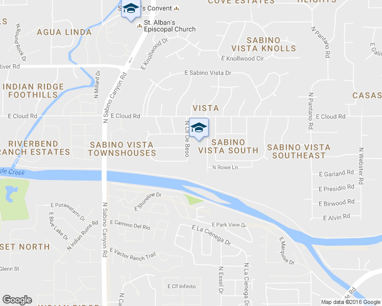 map of restaurants, bars, coffee shops, grocery stores, and more near 3222 North Cll De Beso in Tucson