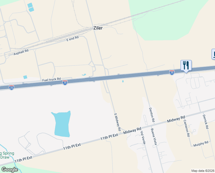 map of restaurants, bars, coffee shops, grocery stores, and more near 415 South Midway Road in Big Spring