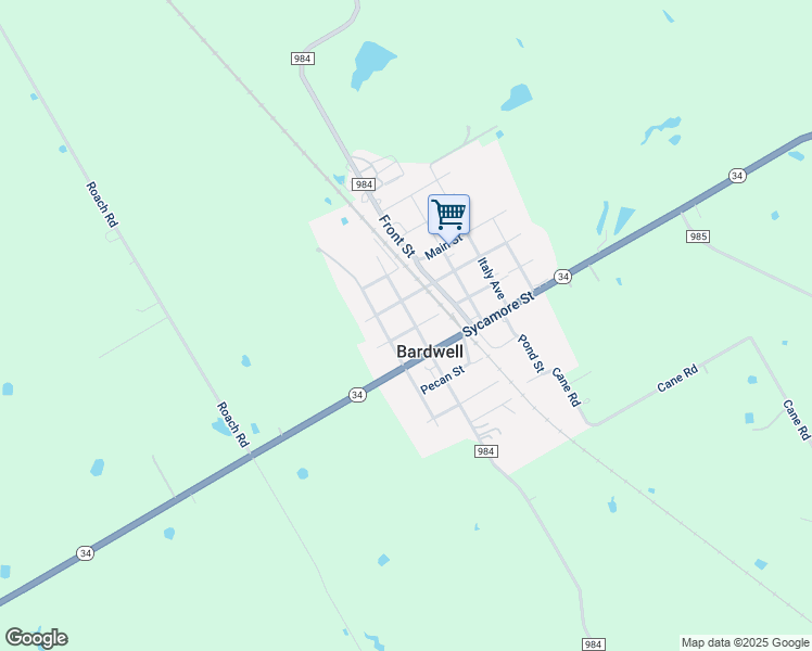map of restaurants, bars, coffee shops, grocery stores, and more near 500 Waxahachie Avenue in Ennis