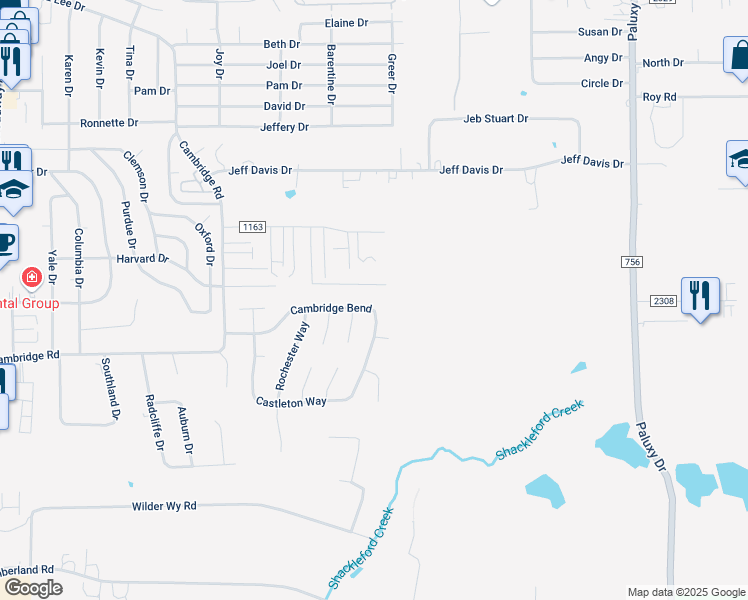 map of restaurants, bars, coffee shops, grocery stores, and more near 1016 Cambridge Bend in Tyler
