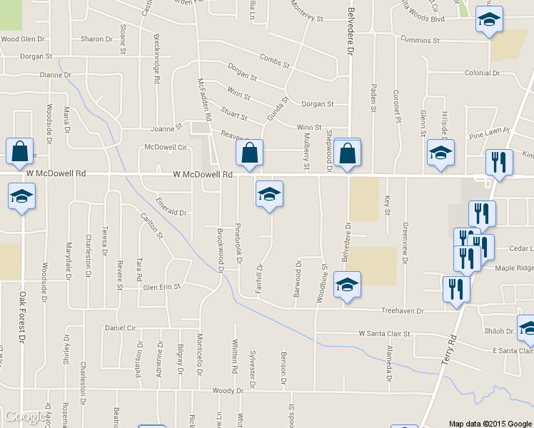 map of restaurants, bars, coffee shops, grocery stores, and more near 2847 Fairhill Drive in Jackson