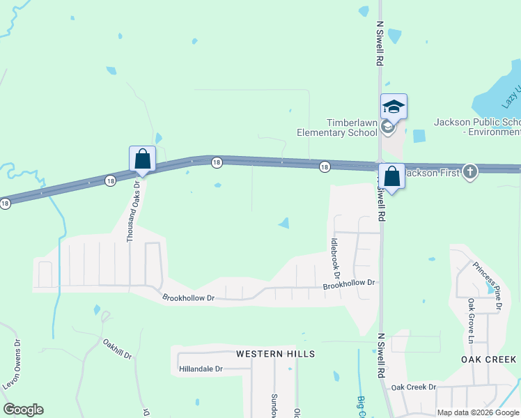 map of restaurants, bars, coffee shops, grocery stores, and more near 1170 Mikelle Road in Jackson