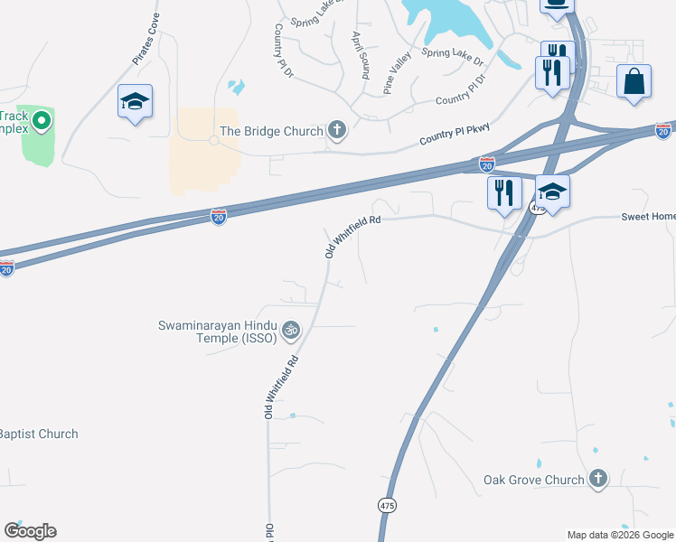 map of restaurants, bars, coffee shops, grocery stores, and more near 1788 Old Whitfield Road in Pearl