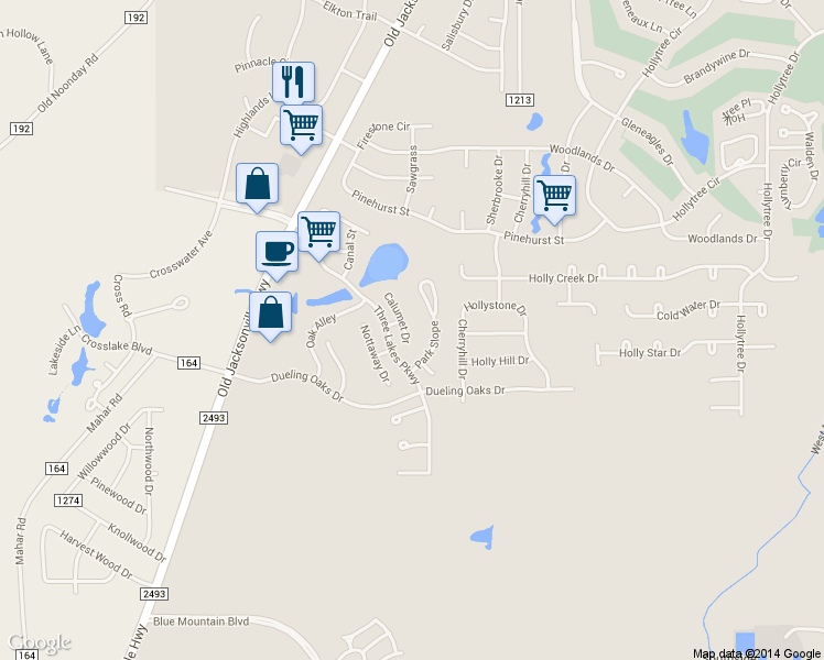 map of restaurants, bars, coffee shops, grocery stores, and more near 7064 Calumet Drive in Tyler