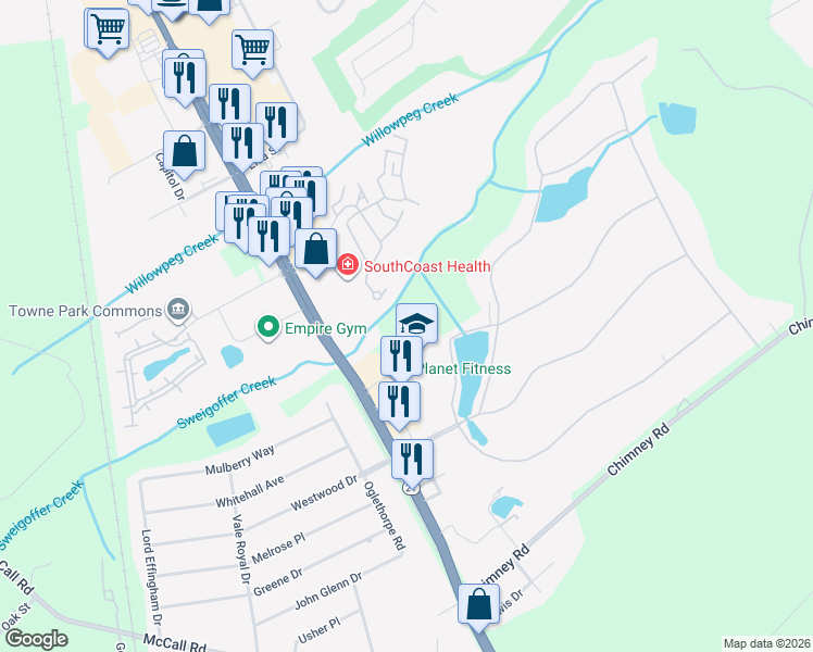 map of restaurants, bars, coffee shops, grocery stores, and more near 141 Silverwood Court in Rincon