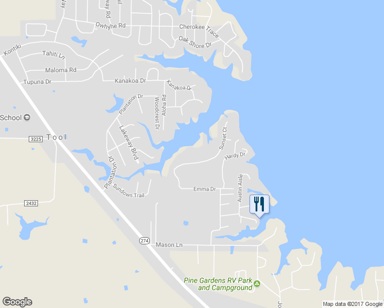 map of restaurants, bars, coffee shops, grocery stores, and more near 1715 Emma Drive in Tool